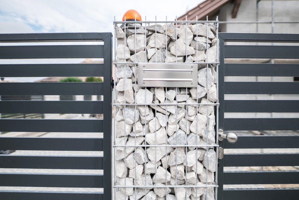 Pojedyńczy Gabion na ogrodzeniu posesyjnym Białystok